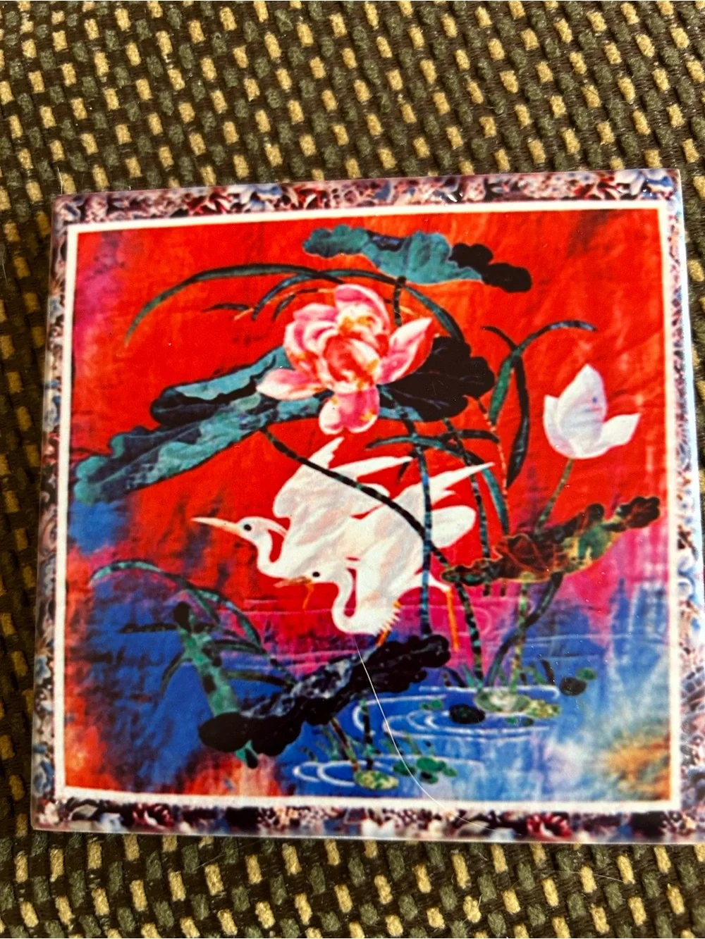 Vibrant Multicolor Rooster & Floral Wall Tiles Set of 4- Bold Home Accent
